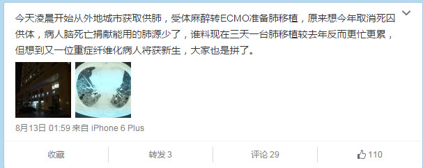 陈静瑜的新浪微博@陈静瑜肺腑之言,2015年8月13日截图。(追查国际)