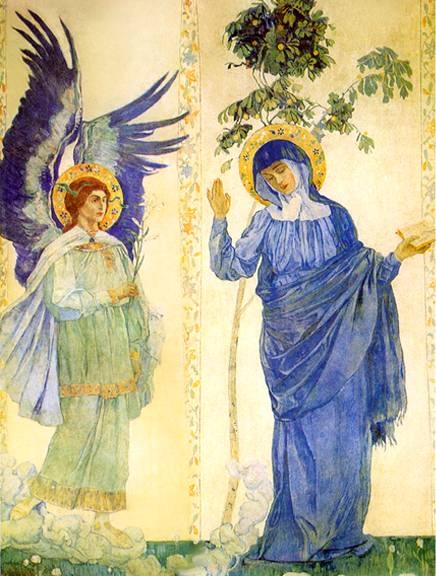 Mikhail Nesterov的作品天使报佳音(维基百科公有领域) Mikhail Nesterov的作品天使报佳音(维基百科公有领域)