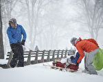 组图:暴风雪袭击纽约 中央公园不寂寞