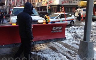 纽约市政府铲雪迅速 华埠商家称赞