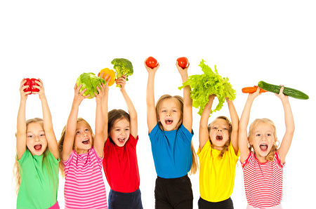 Children with vegetables Children with vegetables