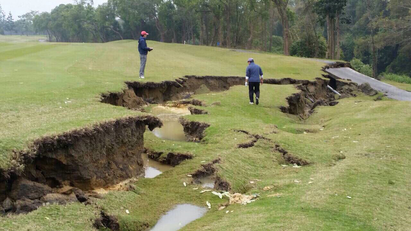 台南高球场地裂专家 裂缝不是断层线 大纪元