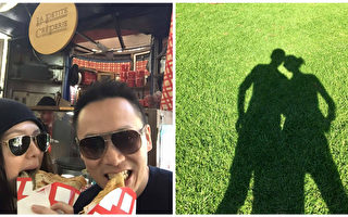 徐若瑄3月26日于脸书分享和老公在墨尔本的甜蜜蜜月照。（翻摄自徐若瑄脸书/大纪元合成）