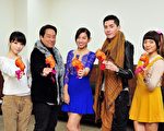 《加油！美玲》主要演員（左起）朱蕾安、阿龐、米可白、王凱、林雨宣。（台視提供）