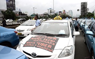 不满Uber 印尼计程车司机暴力抗争