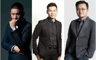 图为近年来在金马奖入围或得奖的新锐导演赵德胤（左起）、陈哲艺、毕赣。（金马执委会提供）