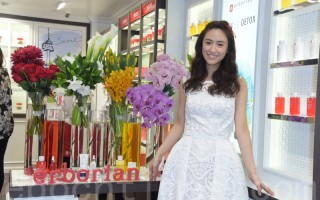 吴姗儒于2016年4月7日在台北出席Erborian艾博妍 品牌上市记者会。（黄宗茂／大纪元）