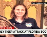 周五（4月15日）下午，佛罗里达州棕榈滩动物园一名员工遭到园内一只老虎严重攻击，紧急运送到医院急救，但仍回天乏术。（CNN网络视频截图）