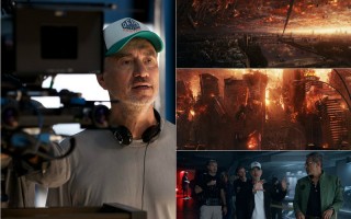 《ID4星际重生》释出豪华版预告，图左为导演罗兰‧艾默瑞克，右为剧照与花絮照。（福斯／大纪元合成）