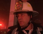 5月6日晚11点左右，Sanford Ave.132-03号国家人寿保险公司旁边的地下车库起火。（曲景利／大纪元）