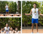 《飛魚高校生》劇照，圖飾演嚴格出名的教練王傳一與泳隊成員們。（三立、東森提供）