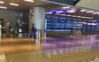 暴雨襲北台 桃園國際機場成泳池