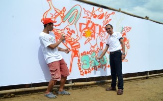 米香节1412人体验额满  涂鸦墙玩创意