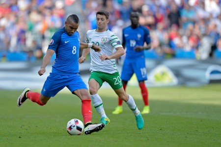 LYON, FRANCE - JUNE 26: Dimitri Payet of France kicks the ball during the UEFA Euro 2016 round of 16 match between France and the Republic of Ireland at Stade des Lumieres on June 26, 2016 in Lyon, France. (Photo by Aurelien Meunier/Getty Images )