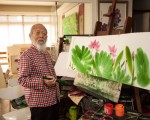 艺术家张杰荷花画作洒脱灵动、个人画风明显，花叶饱含水汽、用色大胆、构图意趣盎然，享有“荷花大师”美誉。