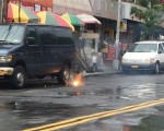 布碌崙八大道電線爆炸起火 場面驚險
