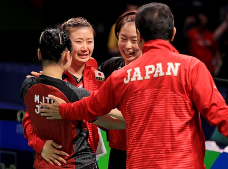 日乒乓女团奥运夺铜福原爱依然泪汪汪 乒乓球 桌球 里约 大纪元
