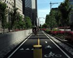 近年来，纽约曼哈顿增加了很多的自行车道，但受保护的只占其中的一部分。 (JEWEL SAMAD/AFP/Getty Images)