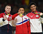 朝鮮體操運動員李世光8月15日在里約奧運贏得跳馬項目冠軍。但即使這一勝利，似乎也不能為他帶來喜悅。(Laurence Griffiths/Getty Images)