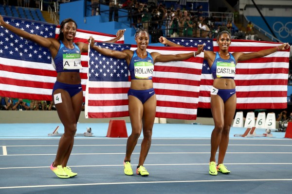 女子100米跨栏 金银铜三奖美国队全拿走