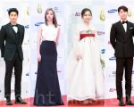 韓國首爾電視節星光紅毯，圖為成勳（左起）、惠利、金瑟琪、姜敏赫走紅地毯。（全景林／大紀元）