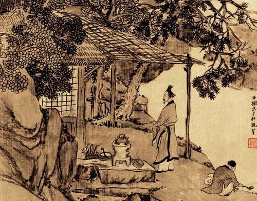 清.任熊〈煮茗图〉(公有领域)