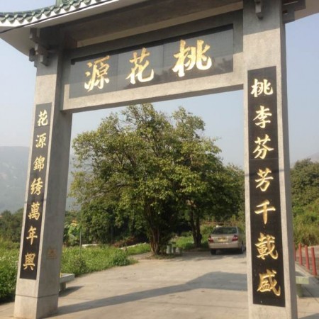 陶氏建了一道「桃花源」圍牆,以保護五柳堂陶氏宗祠風水局。(採訪者提供)