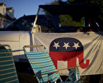 9月13日賓西法尼亞州，川普結束在當地的一個競選集會後的現場一角。(Mark Makela/Getty Images)