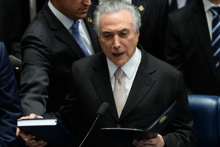 特梅尔8月31日正式宣誓就任巴西总统。(AFP)
