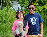 江美儀帶同愛犬出席香港愛護動物協會舉辦的活動。（宋祥龍／大紀元）