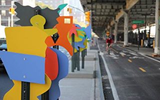 曼哈顿南街启用新隔离带 安全兼具艺术感