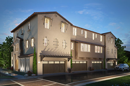 Van Daele Homes承建的圣马利诺小区在Fremont中心地段,时尚的3层楼城镇屋,价格从80万高端起。(建筑商提供)