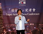 魏德聖出席「臺北ACTION！拍臺北」宣傳活動，與記者分享拍攝電影心路歷程。（徐綉惠/大紀元）