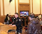 旧金山英格西（Ingelside）警局分局长Joseph McFadden也向委员们表示反对在2442 Bayshore Avenue开药用大麻店。（李霖昭/大纪元）