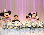 2017年2月5日，台灣兵乓球王子江宏傑與日本兵乓球天后福原愛在日本東京迪士尼樂園飯店舉行婚禮。（福原愛婚禮籌劃事務所提供，中央社）