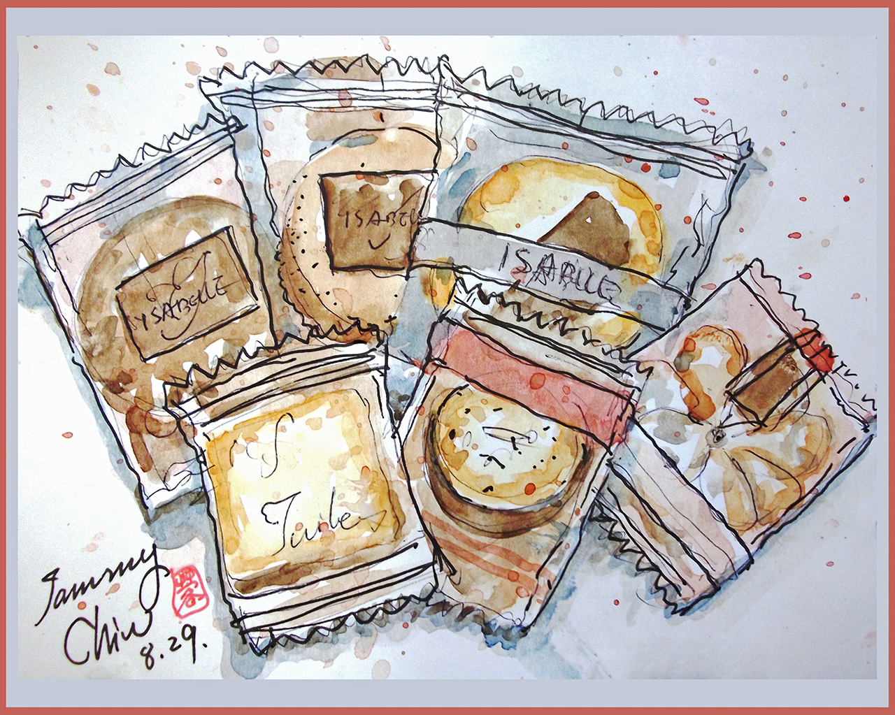 淡彩速写 / 西式喜饼(图片来源:作者 邱荣蓉 提供)