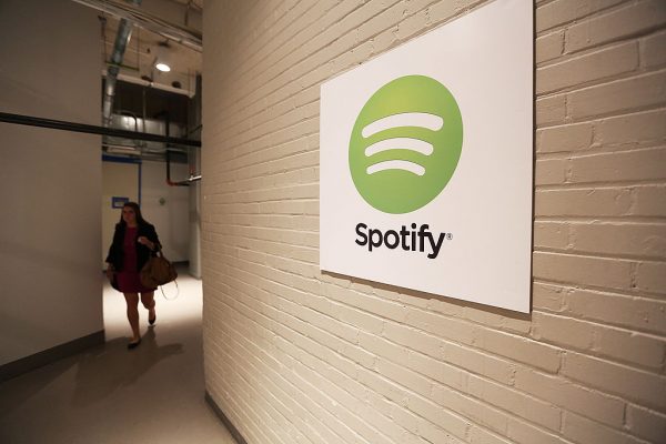 Spotify與騰訊互相持有對方部份股權。（Mario Tama／Getty Images）