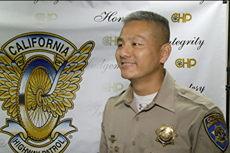 加州高速路巡警新聞官陶定正警官。（楊陽／大紀元）
