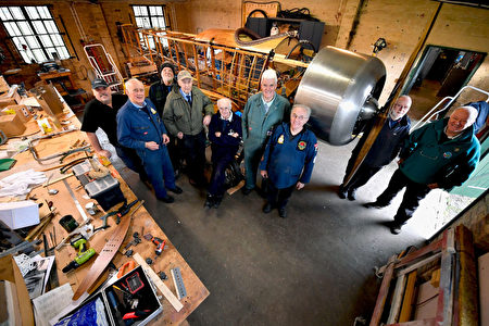 EAST FORTUNE, SCOTLAND - FEBRUARY 08: Team members work on a WW1 Sopwith Strutter biplane at the National Museum of Flight on February 8, 2017 in East Fortune, Scotland. A team of pensioners with the Aviation Preservation Society Scotland (APSS) have been building the aircraft on the current site for 16 years. It has now become too big for its shed and they are looking for a new home to complete the project. (Photo by Jeff J Mitchell/Getty Images)