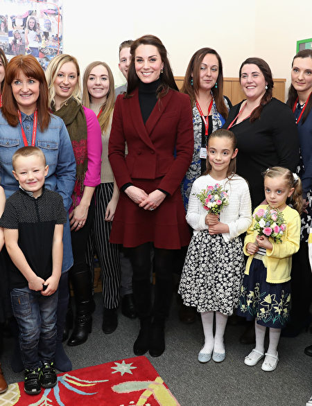 CAERPHILLY, WALES - FEBRUARY 22: Catherine, Duchess of Cambridge visits Caerphilly Family Intervention Team (FIT) to learn about their work with children with emotional and behavioural difficulties, problems with family relationships and those who have or who are likely to self-harm on February 22, 2017 in Caerphilly, United Kingdom. (Photo by Chris Jackson - WPA Pool/Getty Images)