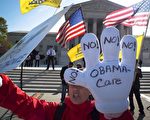 2014年11月18日，茶党支持者在联邦最高法院外抗议奥巴马健保法案。(Mladen Antonov/Getty Images)