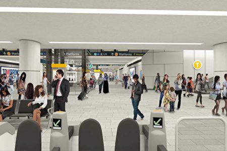 悉尼中央火车站升级后，每日载客量将扩大66%。（新州政府提供）