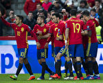 西班牙4-1大胜以色列，创世预赛24年不败纪录。(Juan Manuel Serrano Arce/Getty Images)
