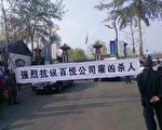 河北易县太行水镇村民要求惩治百悦集团雇佣打手打伤村民。（知情人提供）