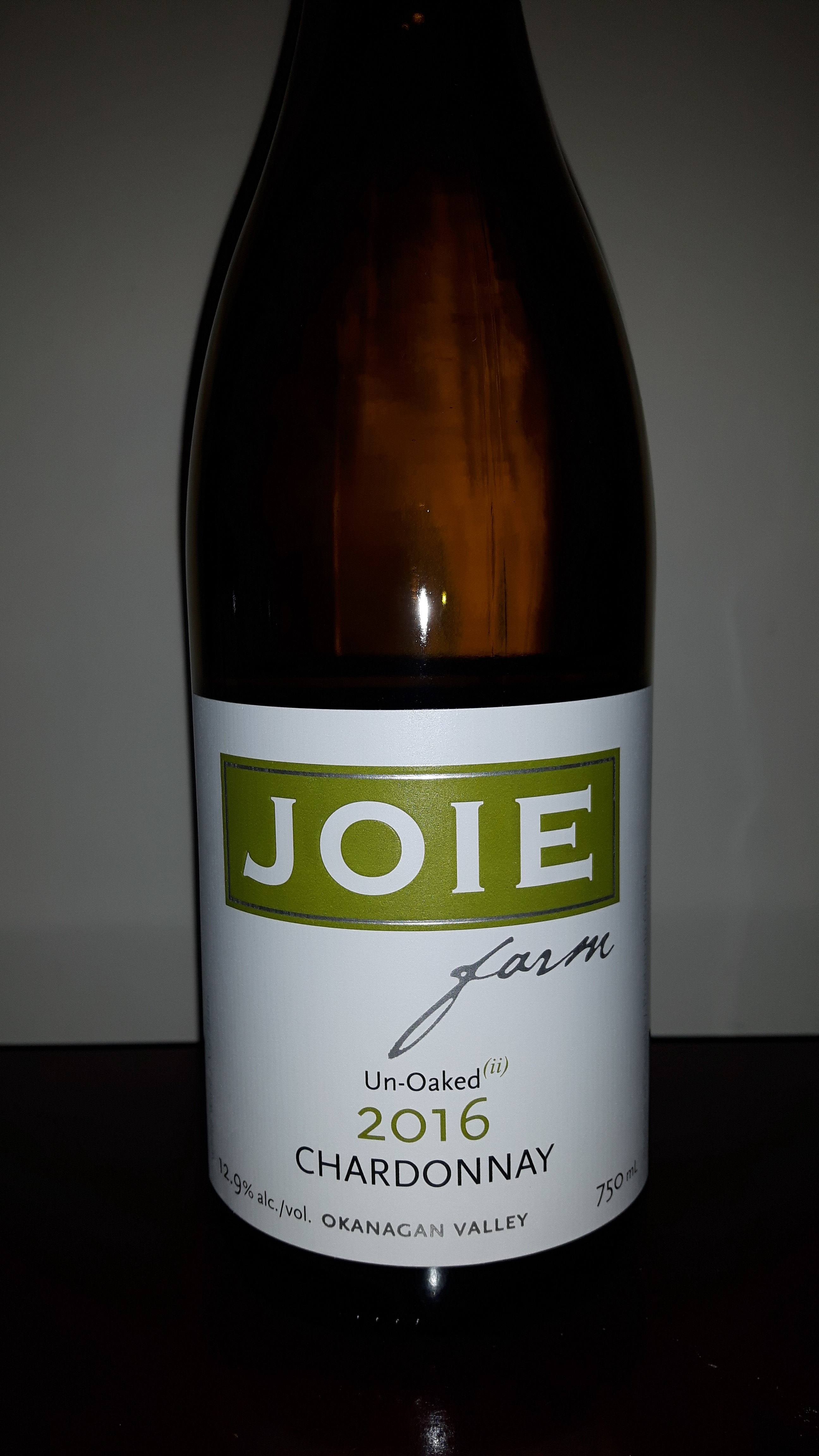 酒目: Joie Un-Oaked Chardonnay 2016。每瓶大約 $23 (阮公子提供)