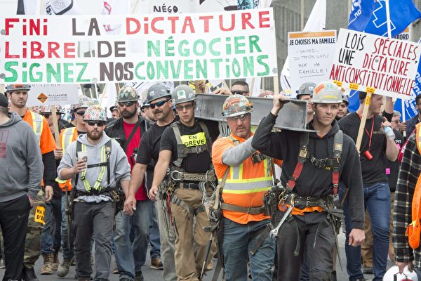建筑工人大罢工 加魁省日损失4千5百万
