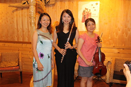 由云林在地竖琴家张嘉玲、长笛家张心馨与中提琴家王昱心所组成的“Muse Trio 缪斯三重奏”5月20日将在云林演出“音乐游台湾”。（简勇鹏提供）