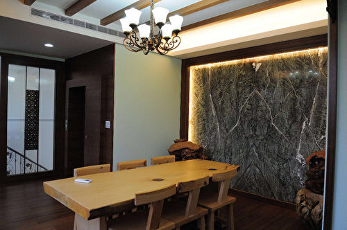 系统家具融合室内设计。实例五、新竹餐厅设计实景。（爱菲尔提供）