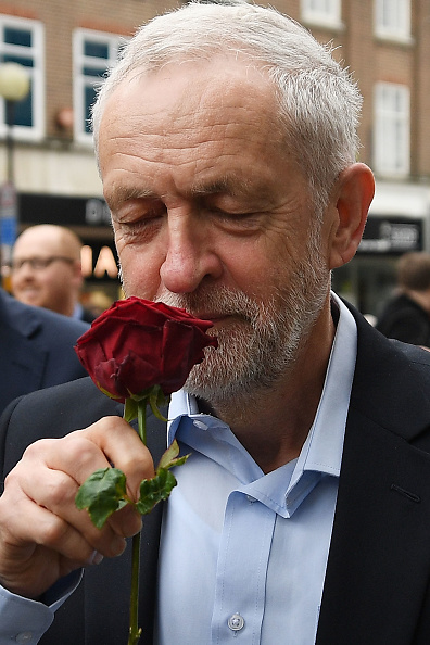BEDFORD, ENGLAND - MAY 03: Labour leader Jeremy Corbyn attends a Labour Party general election campaign event on May 3, 2017 in Bedford, England. The Prime Minister visited HM The Queen today at Buckingham Palace to ask for the dissolution of Parliament signalling the official start to the General Election Campaign. Voters will go to the polls across the UK on June 8th. (Photo by Leon Neal/Getty Images)