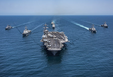 “卡尔文森”号航母航母战斗群。(Photo by Z.A. Landers/U.S. Navy via Getty Images)